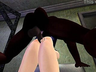 In second life, a black man with huge cock dominates batwoman in interracial 3d anime fuck