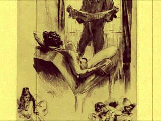 Dibujo erótico vintage con giro retro