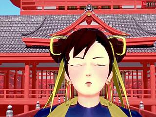 I watch Chun-li from Street Fighter give a blowjob and get fucked in POV fantasy.