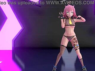 Idolka anime wykonuje striptiz z rozdzieranymi ubraniami do muzyki