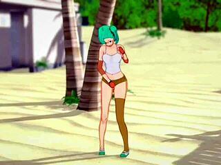 Bulma caught masturbating in Kame House