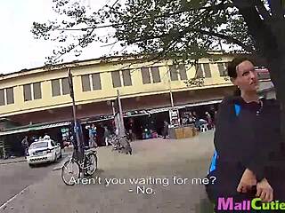 Brunette with small tits fucks passionately. 😈