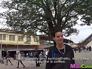 Brunette with small tits fucks passionately. 😈