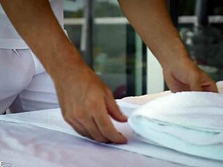 long-haired blonde milf sharon white gets pussy fucked balls deep during massage