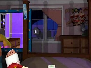 3d cartoon brunette deepthroats big cock in pov.