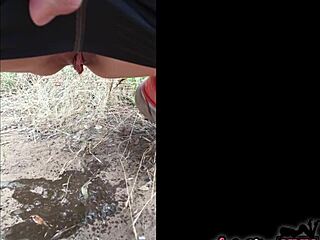 Look at me, Sofie Marie, getting pissed on in this kinky outdoor clip!