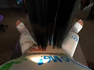 3d cartoon brunette deepthroats big cock in pov.