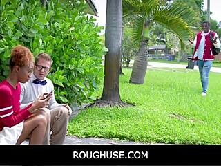Roughuse - Freeuse black teen stepsister James Cameron with Nicky Rebel in taboo fantasy