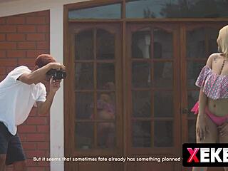 latina venezolana with big tits spied changing by fake photographer