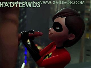 Helen Parr Gives Wild Rooftop Handjob in 3D Cartoon!