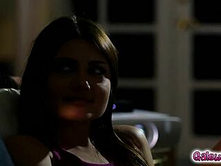 Adria Rae and Syren De Mer engage in tribbing in this lesbian scene