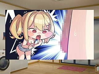 In the summer clover harem game episode three, the blonde nun experiences an intense orgasm during a rough blowjob.
