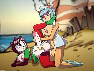 Megumi and Yaya Panda in wild cartoon action, anyone? 🐼