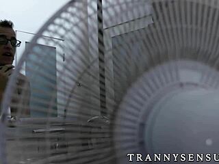 the cheating guy gets barebacked deep by his tranny girlfriend