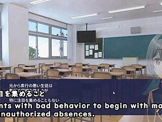 shadows have sex in clubroom anime game with subtitles.