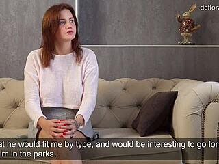 Nagy cicis szűz Galinka nagy mellű castingon.