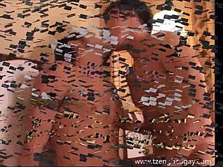 Gay muscle sex with tattooed boss at work.