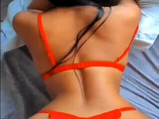 Hottie in Red Lingerie Leading Latina Orgy with Big Tits