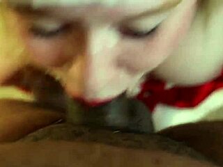 Santa's Little 18+ Whore Endures Deepthroat Face Fucking With Monster Cock, Gagging And Cumshot On Christmas.