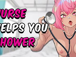 Asmr nurse cleans your cock in the shower