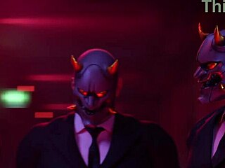 Kiriko experiences intense face fucking in anime.