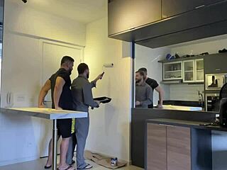 I went to paint the rich guy's house and he fucked me bareback