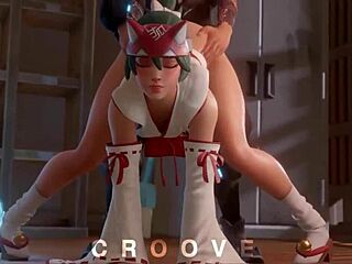 Overwatch Kiriko hentai compilation with sound effects