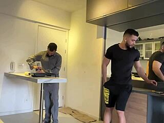 I went to paint the rich guy's house and he fucked me bareback