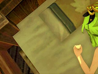 sunset with collei from genshin impact unfolds in a serene 3d cartoon anime hentai scene.