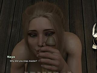 naya sucks filthy old asian cock in hentai episode, leading to cumshot on big tits.