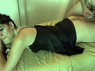 Seductive Brunette Lets Him Cum On Her Bubble Butt After Massage