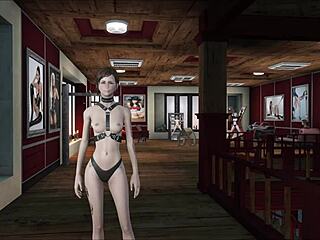 brunette latex mistress dominates in fallout 4 bdsm fetish scene