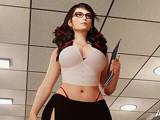 Bayonetta in intense 3d cartoon anime with interracial elements