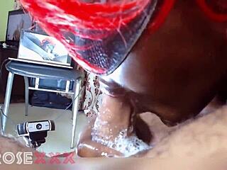 Very sloppy head monster pleasing a lucky man with sucking and gagging.