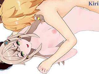 mona, kirara, and aether have intense creampie sex in genshin hentai