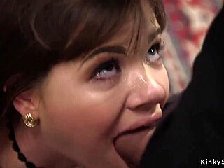 Wow! Bondage babe fucked hard and jizzed on face