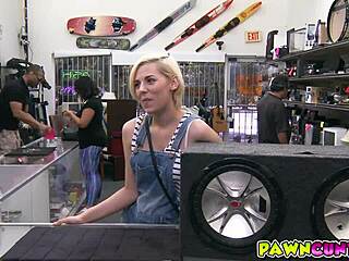 this blonde with small tits really loves sucking and fucking big cocks, shaved pussy and all!