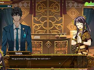 Sexy model gives swedish oil massage in gay hentai game, teasing for happy ending