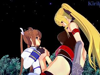 Fate And Nanoha Share Intense Lesbian Passion With Futanari Creampie.