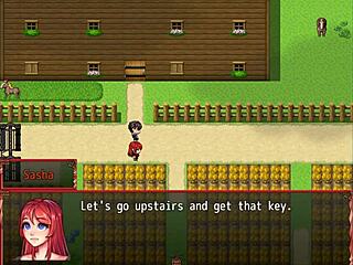 farmers daughter playing with furry horsecock dildo in harem