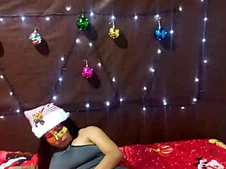 Hey, check out this Indian MILF's tasty Christmas dildo play!