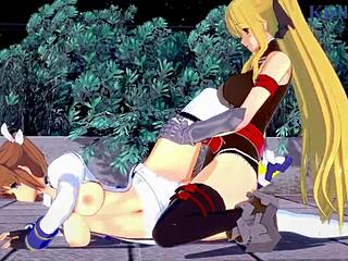 Fate And Nanoha Share Intense Lesbian Passion With Futanari Creampie.