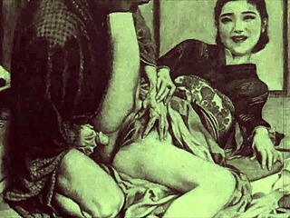 Vintage erotická ilustrace, chceš se ponořit do tohoto retro hentai světa?