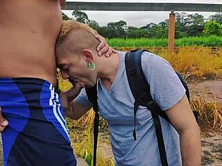 Found Boy Smoking In Forest, Gave Him My Delicious Ass!