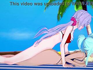 cagliostro and chris yukine explore intense relationships in symphogear hentai series