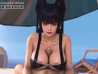 dead or alive nyotengu cosplay titjob happy ending uncensored hentai ai generated
