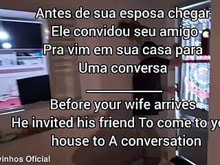 Blindfolded wife rests while husband's friend hides in closet.