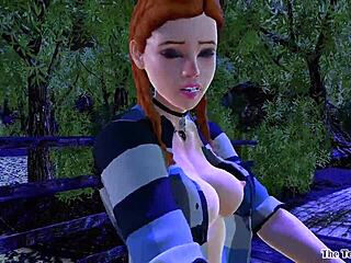 in this hentai, the goth futanari reveals her secret cock