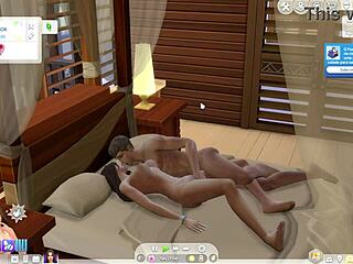 just saw sims 4 getting wild with the neighbor in bed