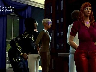 Ebony shemale sluts dominate in wild Sims 4 group